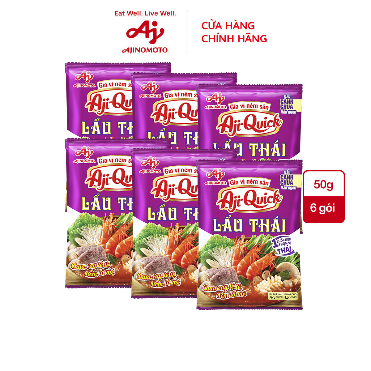Mô tả Combo 6 Gói Gia Vị Nêm Sẵn Aji-Quick® Lẩu Thái 50g/Gói - 1