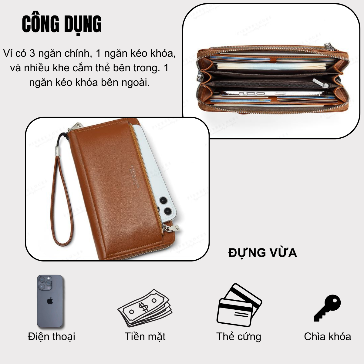 Chi tiết khóa kéo ví FOREVER YOUNG PL100