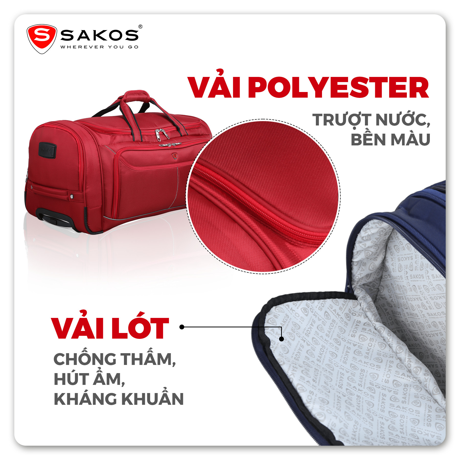 Mô tả Túi Cần Kéo Du Lịch Thời Trang Cao Cấp SAKOS GIGANT - 6
