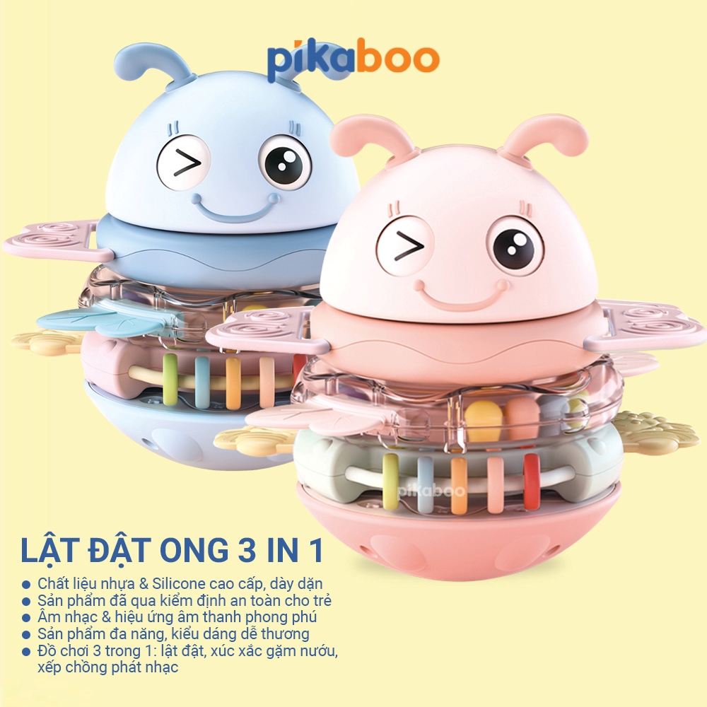 Mô tả Đồ chơi lật đật Pikaboo, các kiểu hình xinh xắn, tích hợp 3 in 1, âm thanh vui nhộn, có gặm nướu - 5