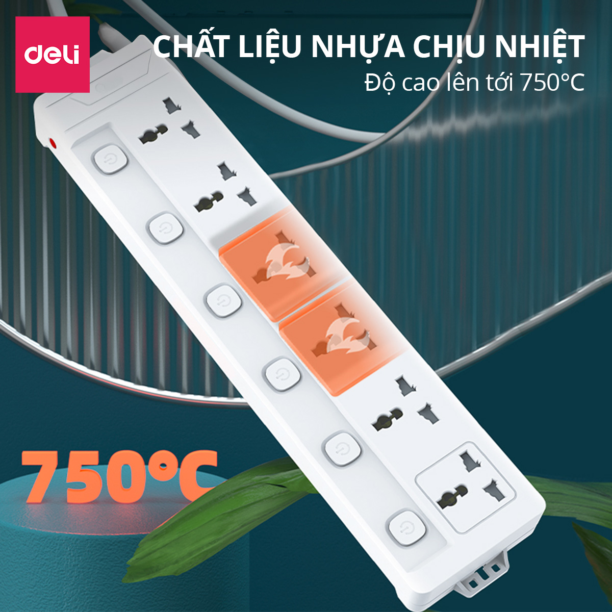 Thiết kế ổ cắm điện Deli