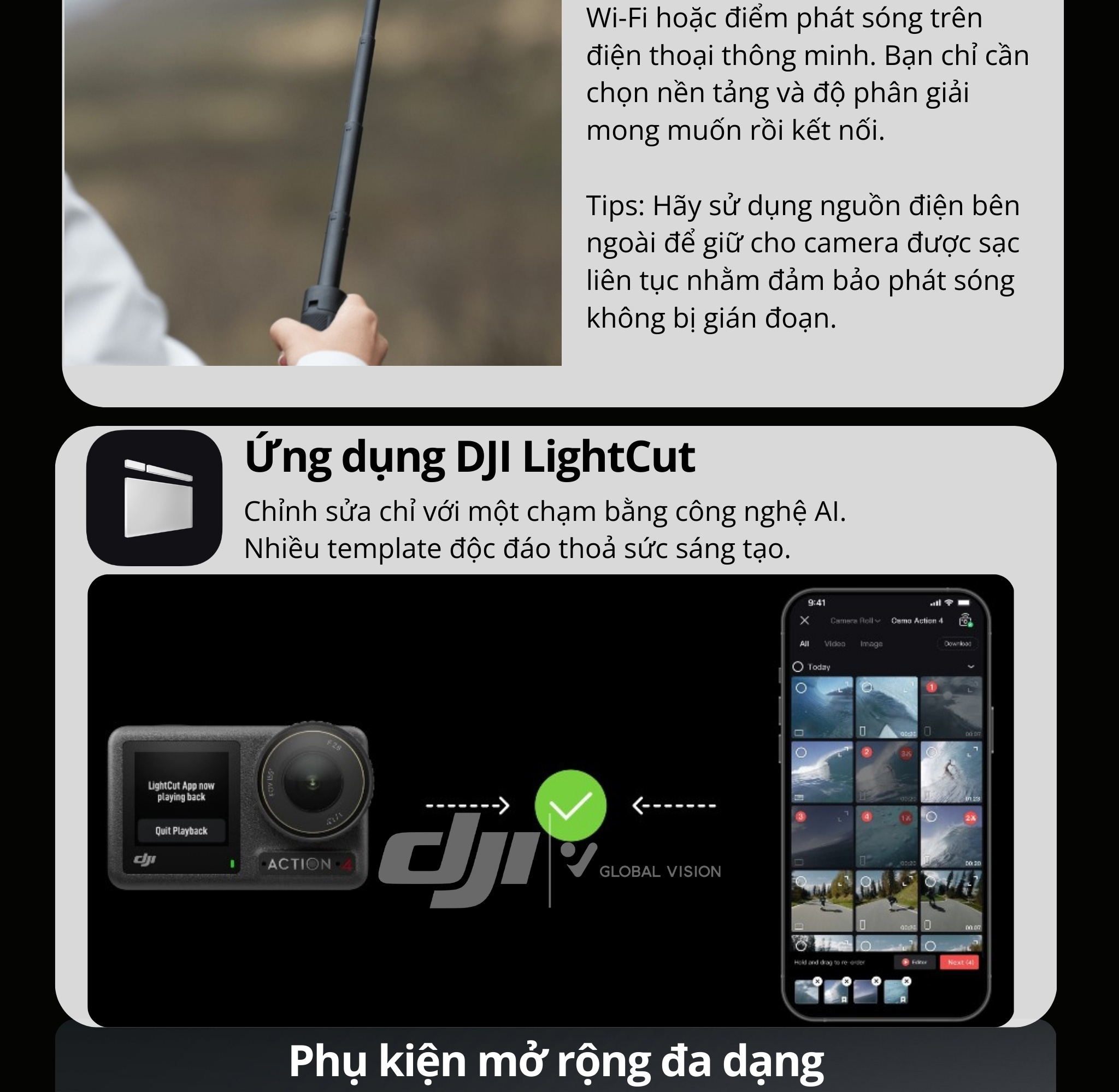 Mô tả Camera hành động DJI Osmo Action 4 máy quay hành trình 4K 120fps, góc siêu rộng, hoạt động tốt nhiệt độ thấp (DJI OA 4) - 5