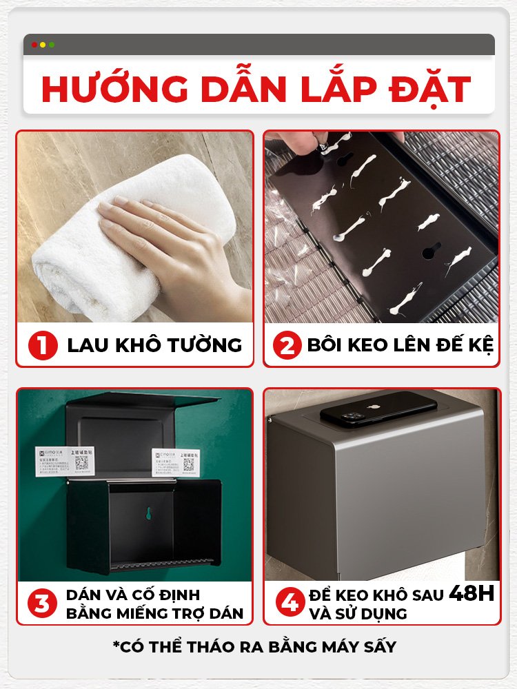 Chi tiết hộp đựng giấy vệ sinh Enomax màu đen