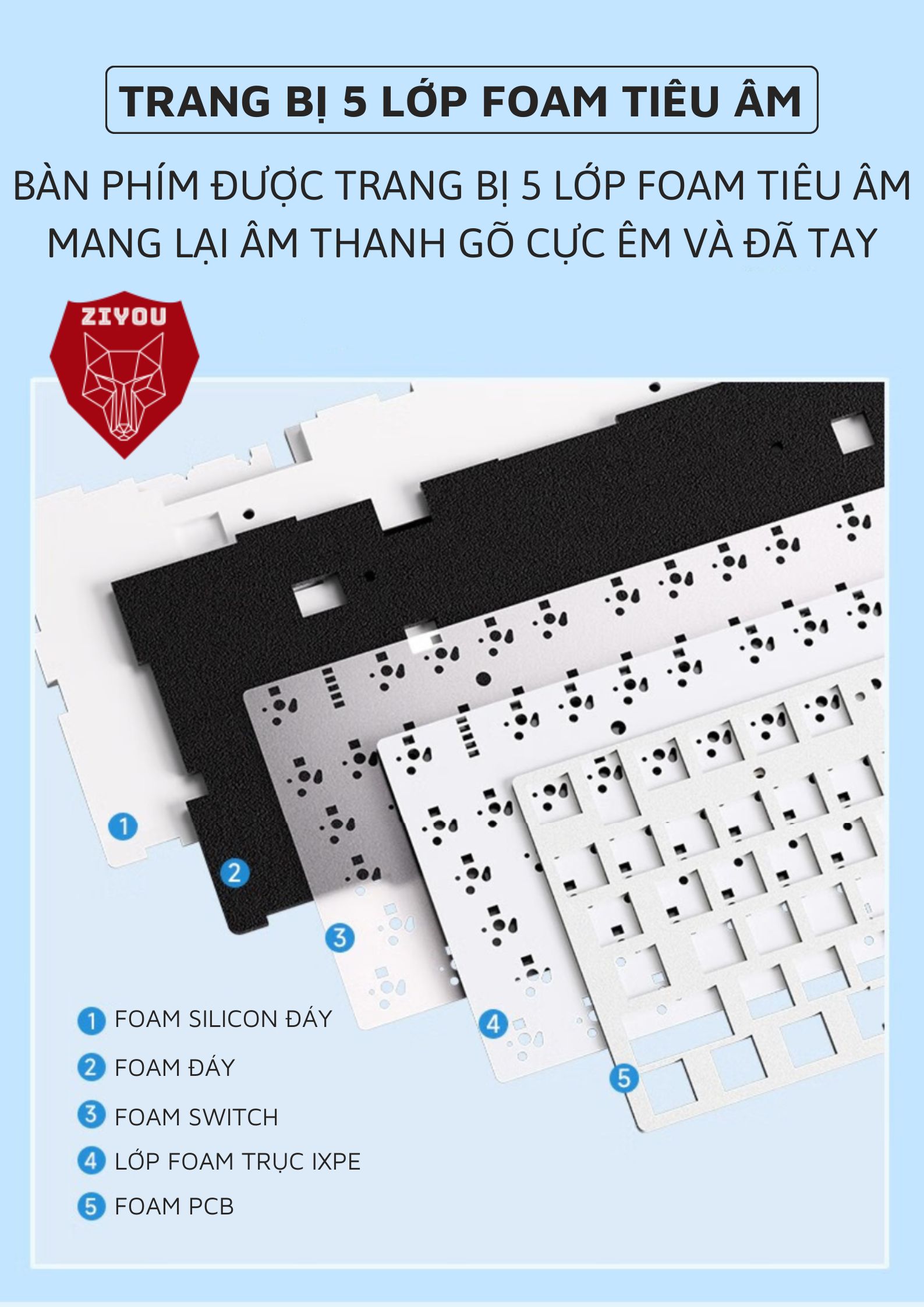 Mô tả Bàn Phím CƠ Bluetooth Ziyou AULA F75 Phiên Bản Mới PRO VIP V2 Led RGB Cho Máy Tính Laptop - 9