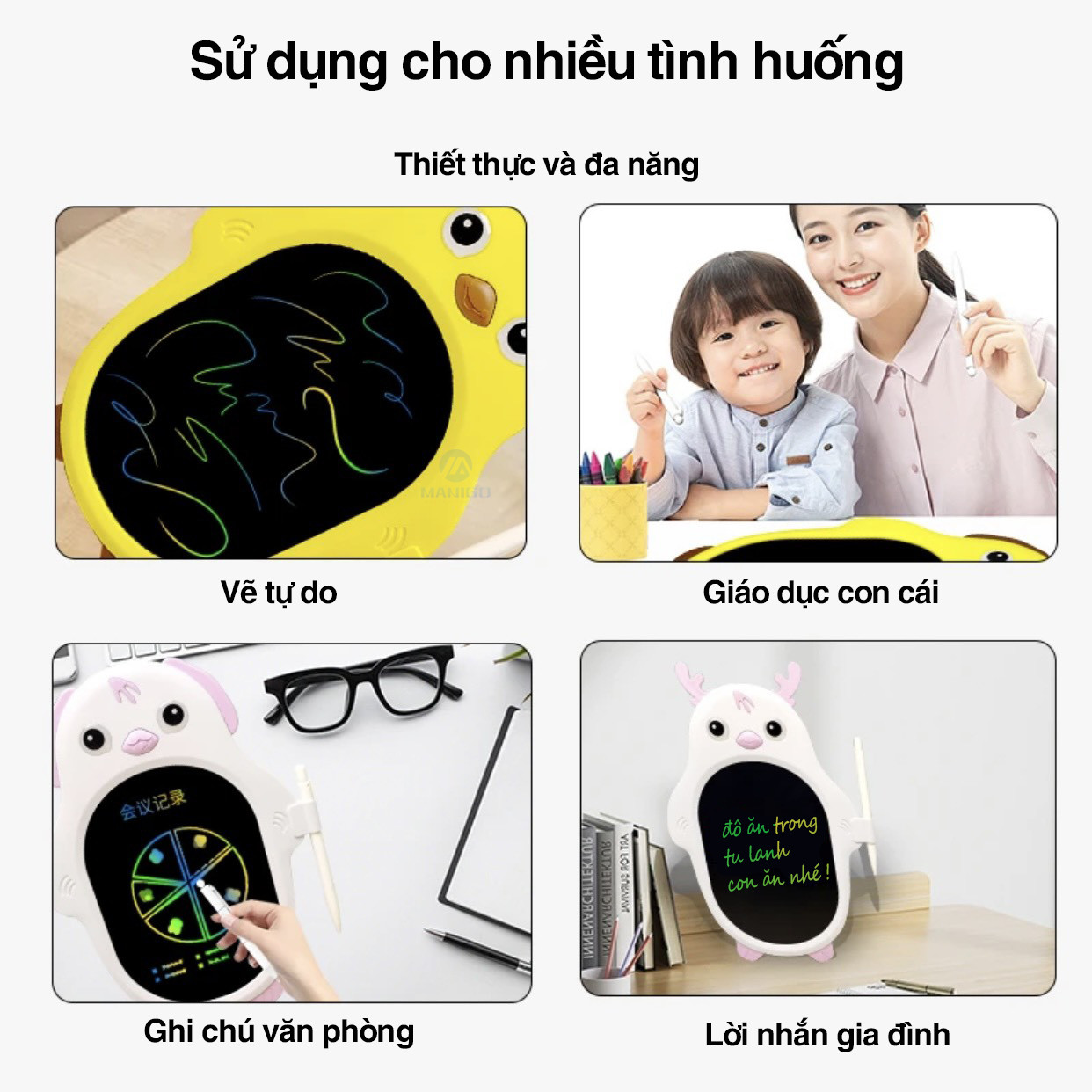 Mô tả Bảng vẽ tự xóa thông minh đa sắc KSD01 8.5inch màn hình LCD chống bức xạ ánh sáng xanh bảo hành 1năm - 8