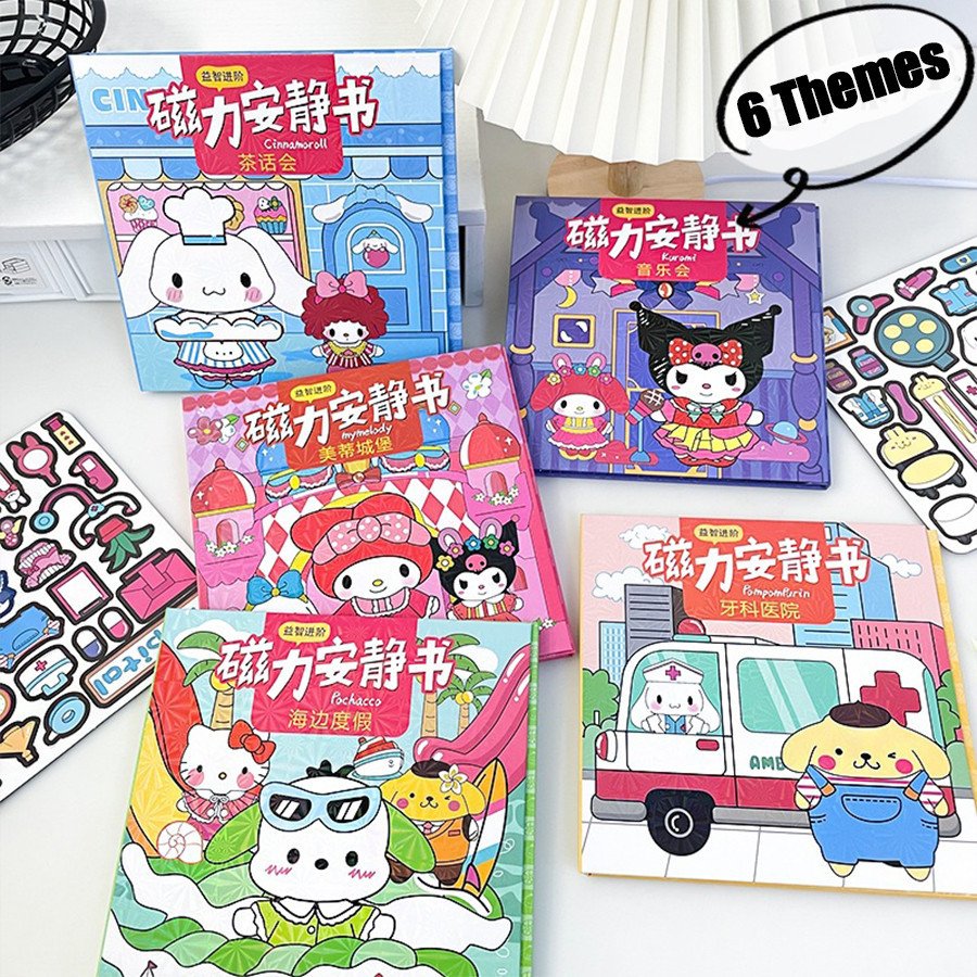 Mô tả Combo 6 Cuốn Tranh Nam Châm Bóc Dán Chủ Đề Kuromi Và Các Nhân Vật Hoạt Hình Dễ Thương - 2