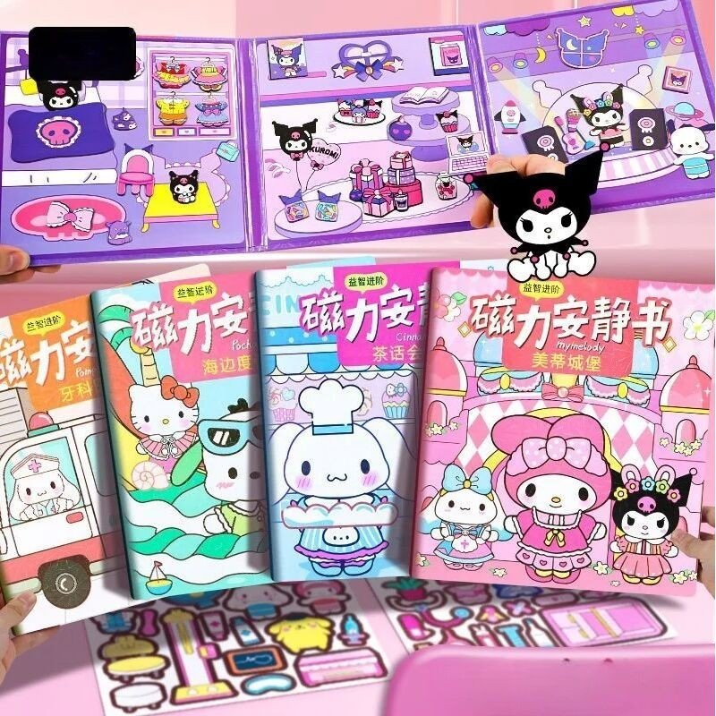 Mô tả Combo 6 Cuốn Tranh Nam Châm Bóc Dán Chủ Đề Kuromi Và Các Nhân Vật Hoạt Hình Dễ Thương - 1