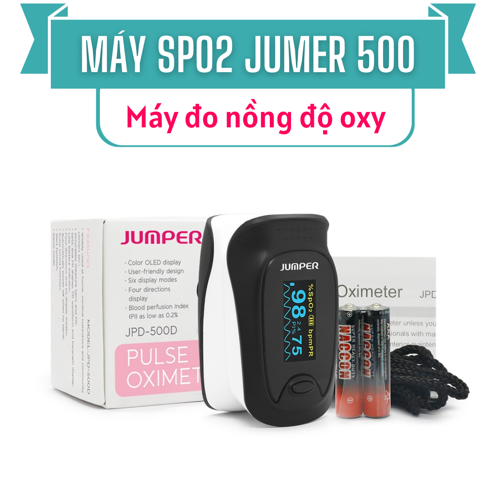 (Chính Hãng) Pulse Oximenter Máy đo SPO2 Jumper JPD-500D Máy đo nồng độ ...