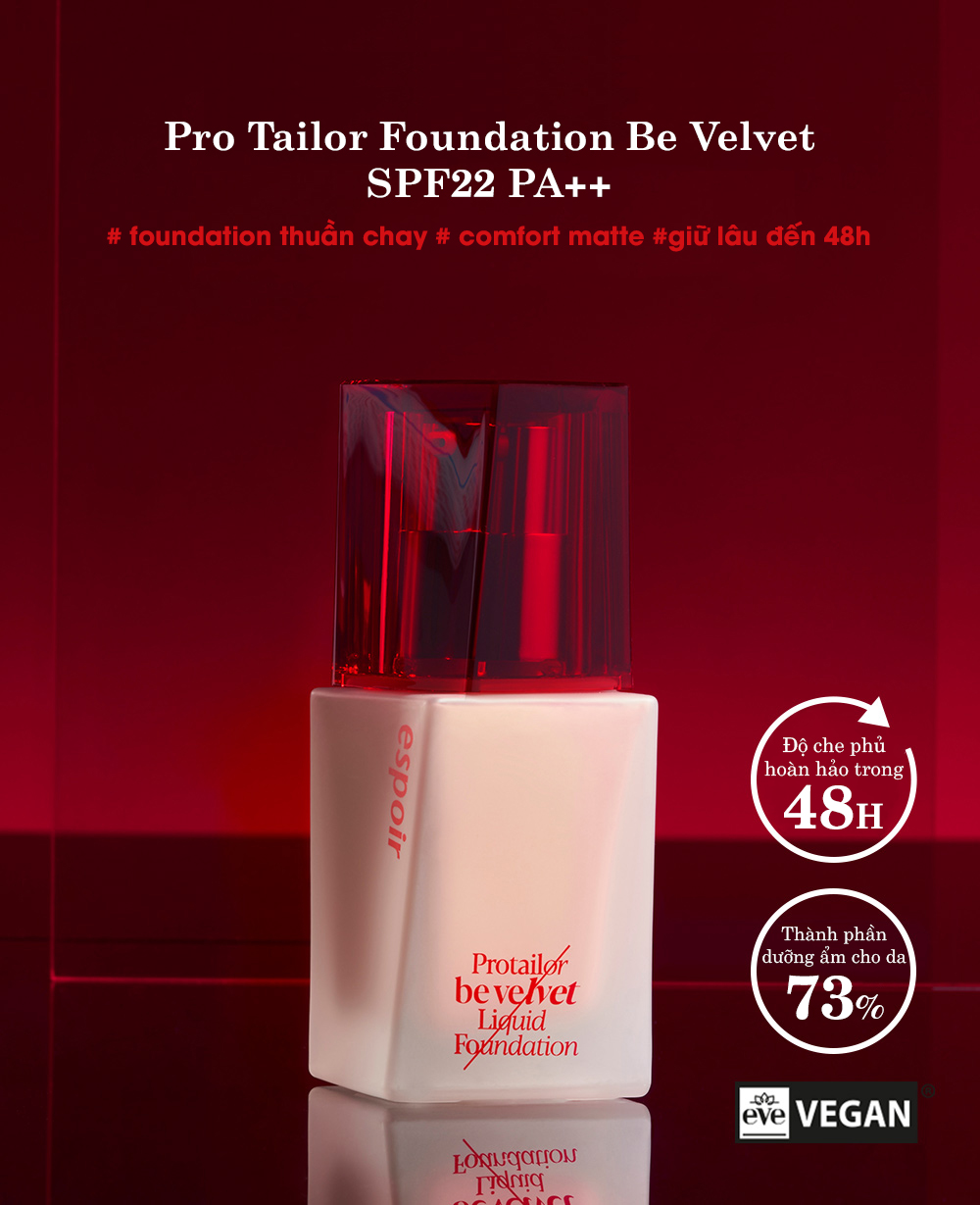 Mô tả Kem Nền Siêu Che Phủ Espoir Pro Tailor Foundation Be Velvet SPF22 PA++ 30gr - 1