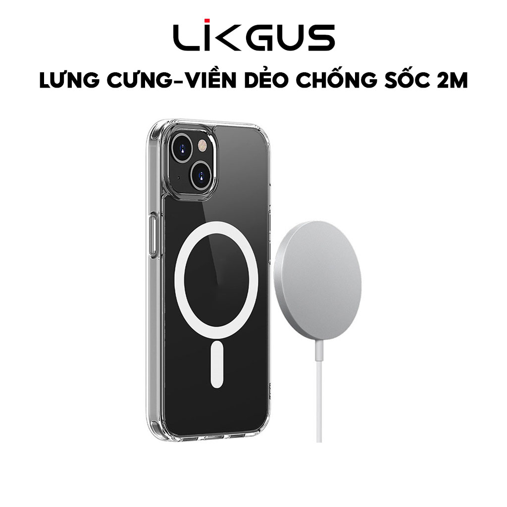 Mô tả Ốp Lưng LIKGUS Trong Suốt- Viền Dẻo Chống Sốc-Hỗ Trợ Sạc Không Dây Dùng Cho IP series 12-13-14-15-16 - 1