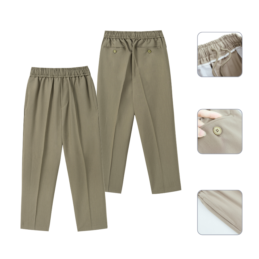 Mô tả Quần vải cạp chun Baeton daily pant mặc thường ngày chất liệu coolmax cực mềm mịn, thoáng mát-D02 - 2