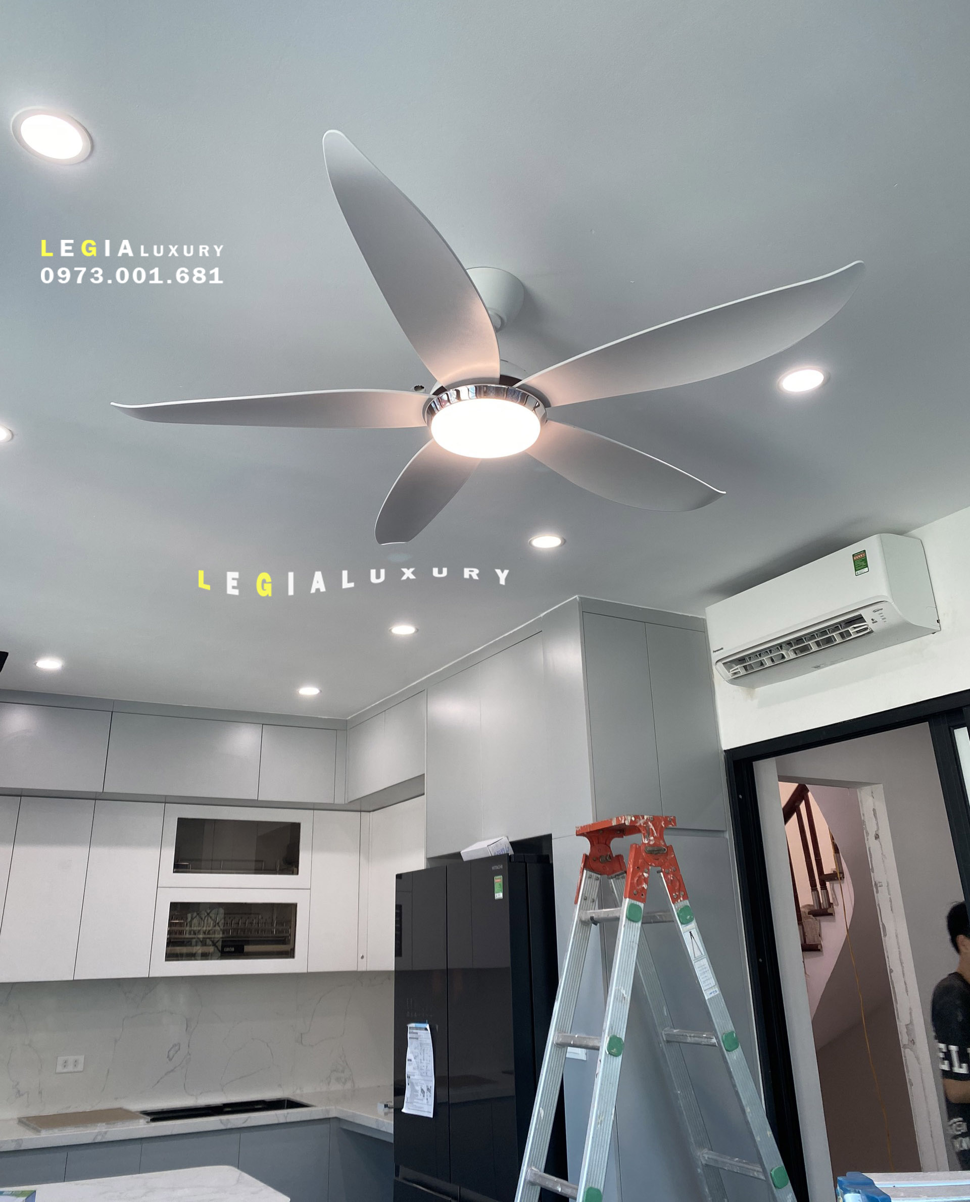 Mô tả Quạt trần chung cư cổ ngắn Chính Hãng Lê Gia LGFAN669 gió mạnh rât khỏe phù hợp trần 2.3m đến 3.2m - 5
