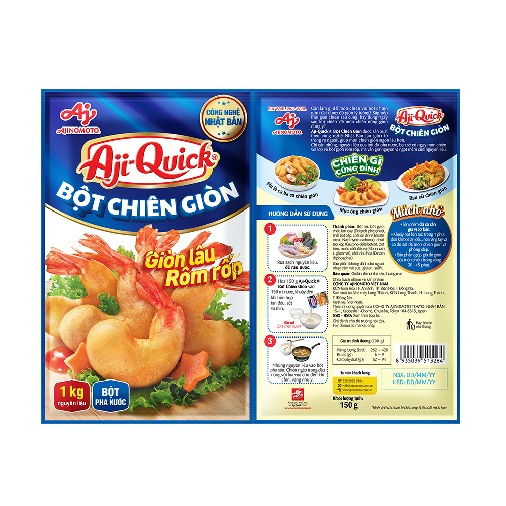 Mô tả Combo 4 Gói Gia Vị Nêm Sẵn Aji-Quick® Bột Chiên Giòn 150g/Gói - 1