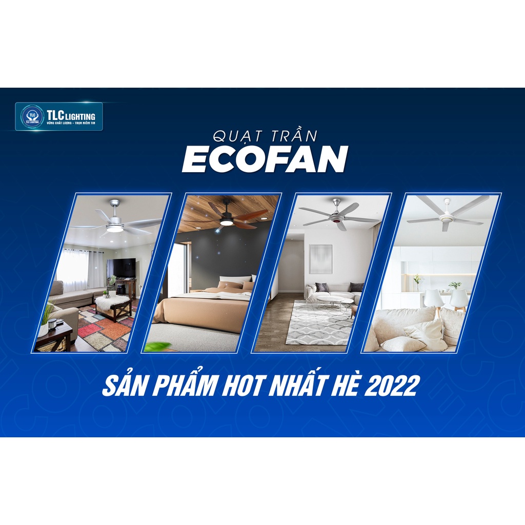 Quạt trần ECOFAN RUBY TLC, 5 Cánh Bạc Điều Khiển Từ Xa Làm Mát Nhanh ...