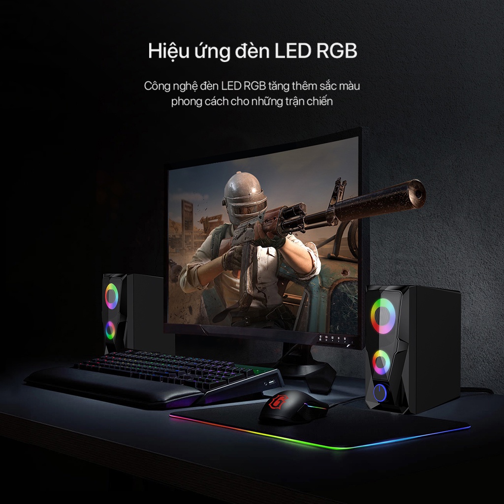 Mô tả Loa Máy Tính ROBOT RS200 RS180 Hiệu Ứng Đèn LED - Âm Thanh HD Chất Lượng Cao - 3