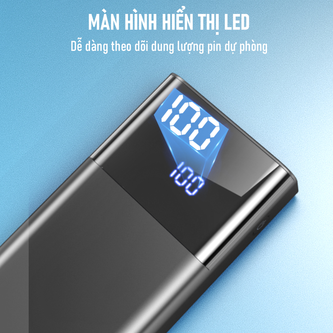 Mô tả Pin Sạc Dự Phòng Nhanh 20000mAh ROBOT RT22S LED 2 Cổng Sạc Vào Micro/Type C & 3 Cổng Sạc Ra USB/ Type C - 1