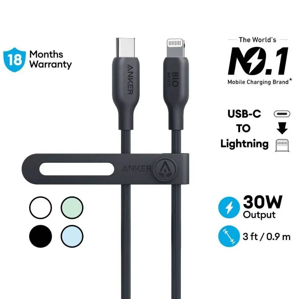 Mô tả Cáp Sạc Anker TPE Bio-Based 542 USB-C to Lightning Dài 0.9M - A80B1 - 1