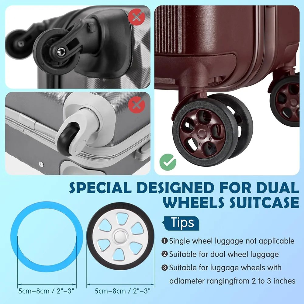 Mô tả Bọc Bánh Xe Vali bằng Silicon Giảm Tiếng Ồn Tiện Dụng STARGO MOLLIS - Bộ 8 cái - 6