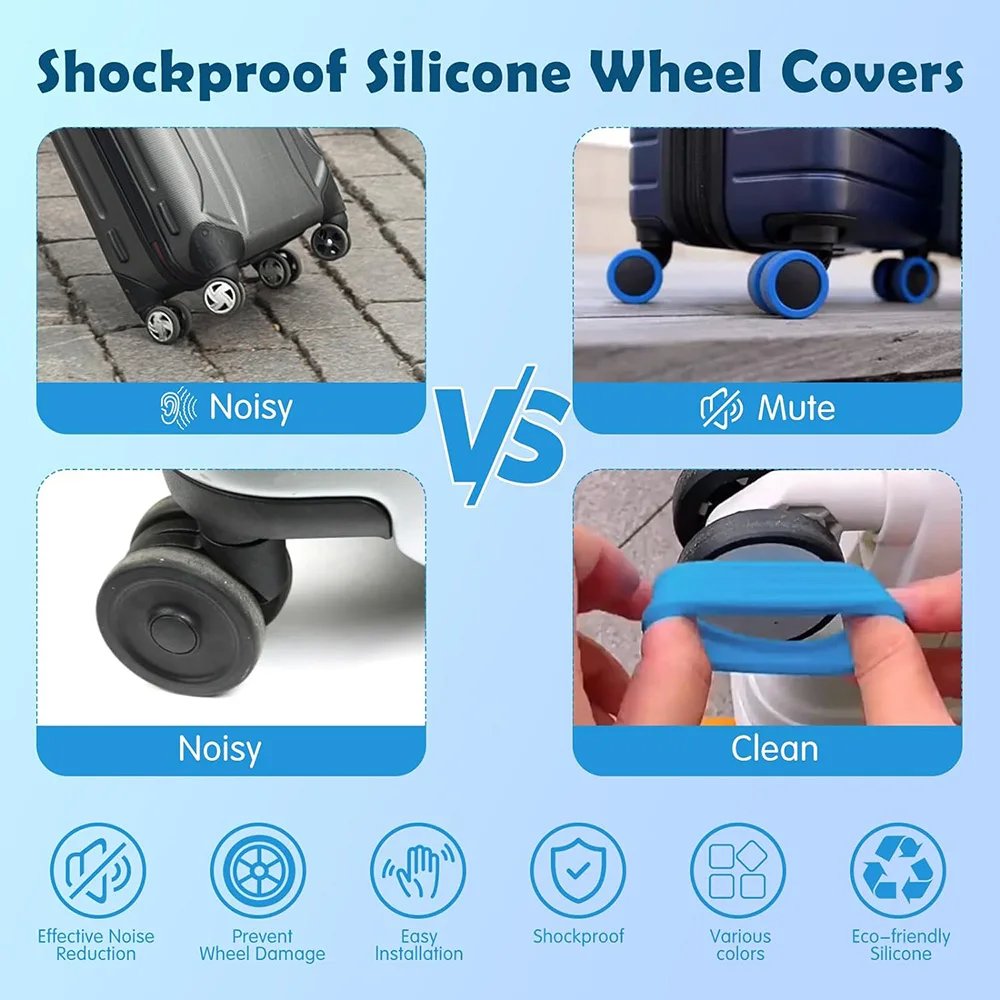 Mô tả Bọc Bánh Xe Vali bằng Silicon Giảm Tiếng Ồn Tiện Dụng STARGO MOLLIS - Bộ 8 cái - 2