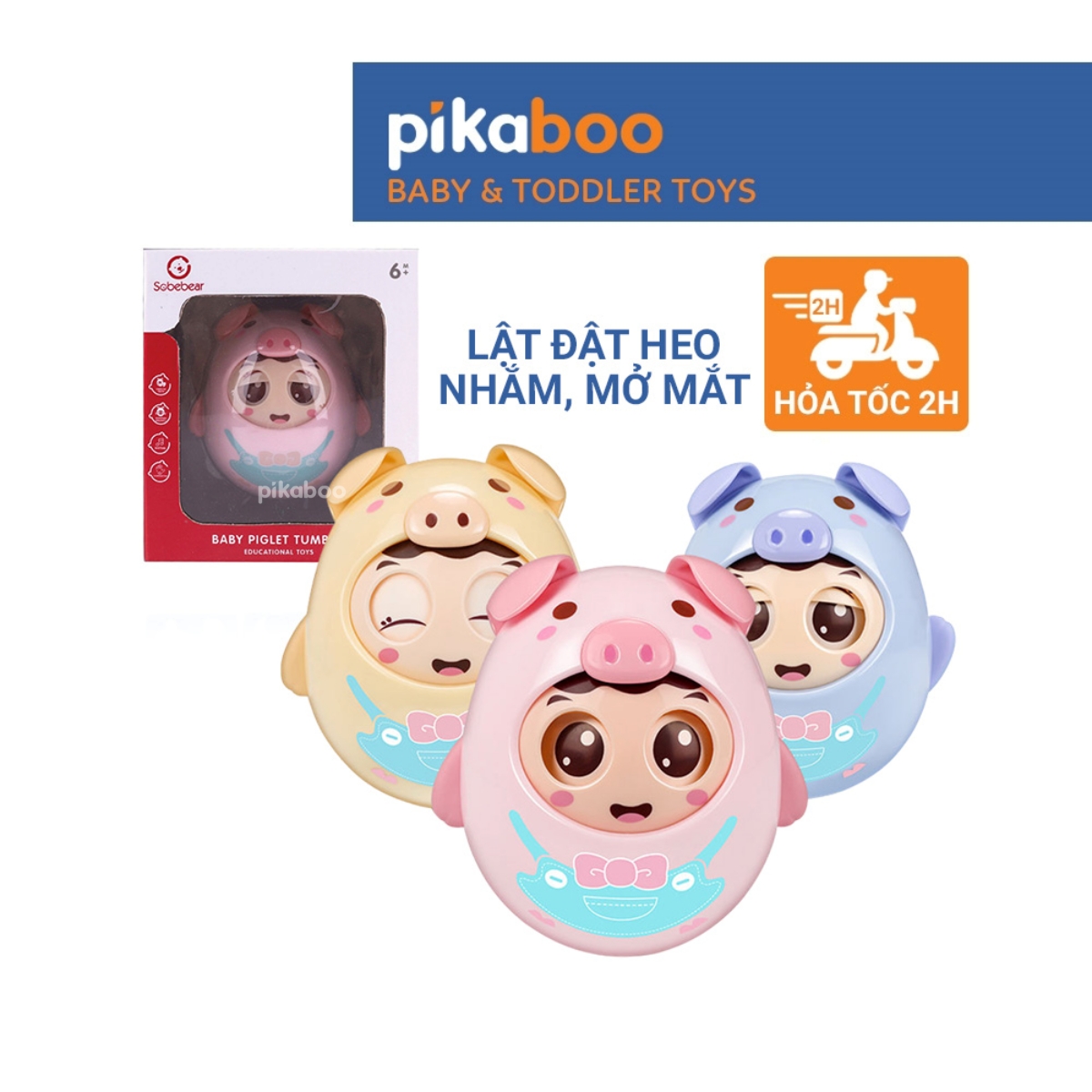 Mô tả Đồ chơi lật đật con vật Pikaboo và âm thanh vui nhộn, chất liệu an toàn cho bé - 3