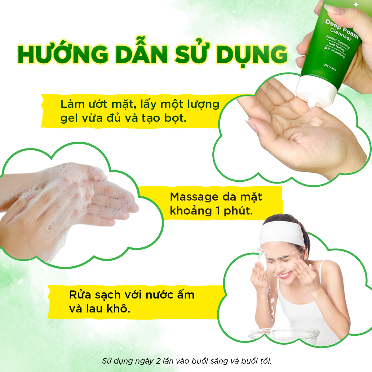 Mô tả Sữa Rửa Mặt Rau Má AHA/BHA/PHA Sạch Sâu, Ẩm Mịn, Không Khô Da - G.G.G Cica Deep Foam Cleanser 125g - 9