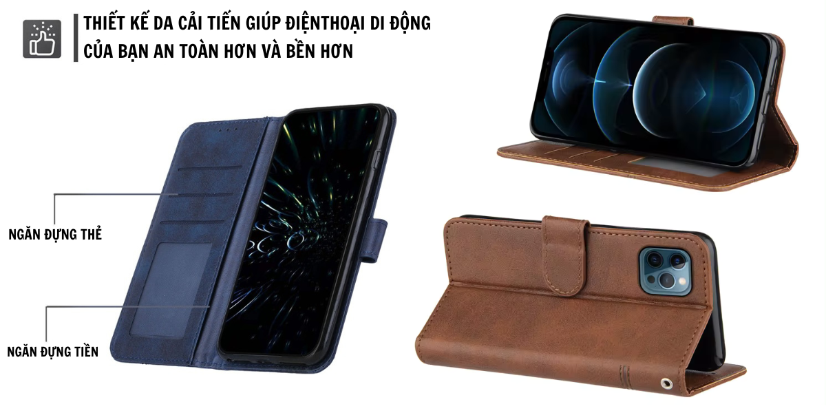 Ốp bao da khóa cài chính hãng TAHOTO mặt cho IPHONE 7 8 7PLUS 8PLUS X XSMAX 11 12 13 14 pro promax – ảnh mô tả chi tiết 3