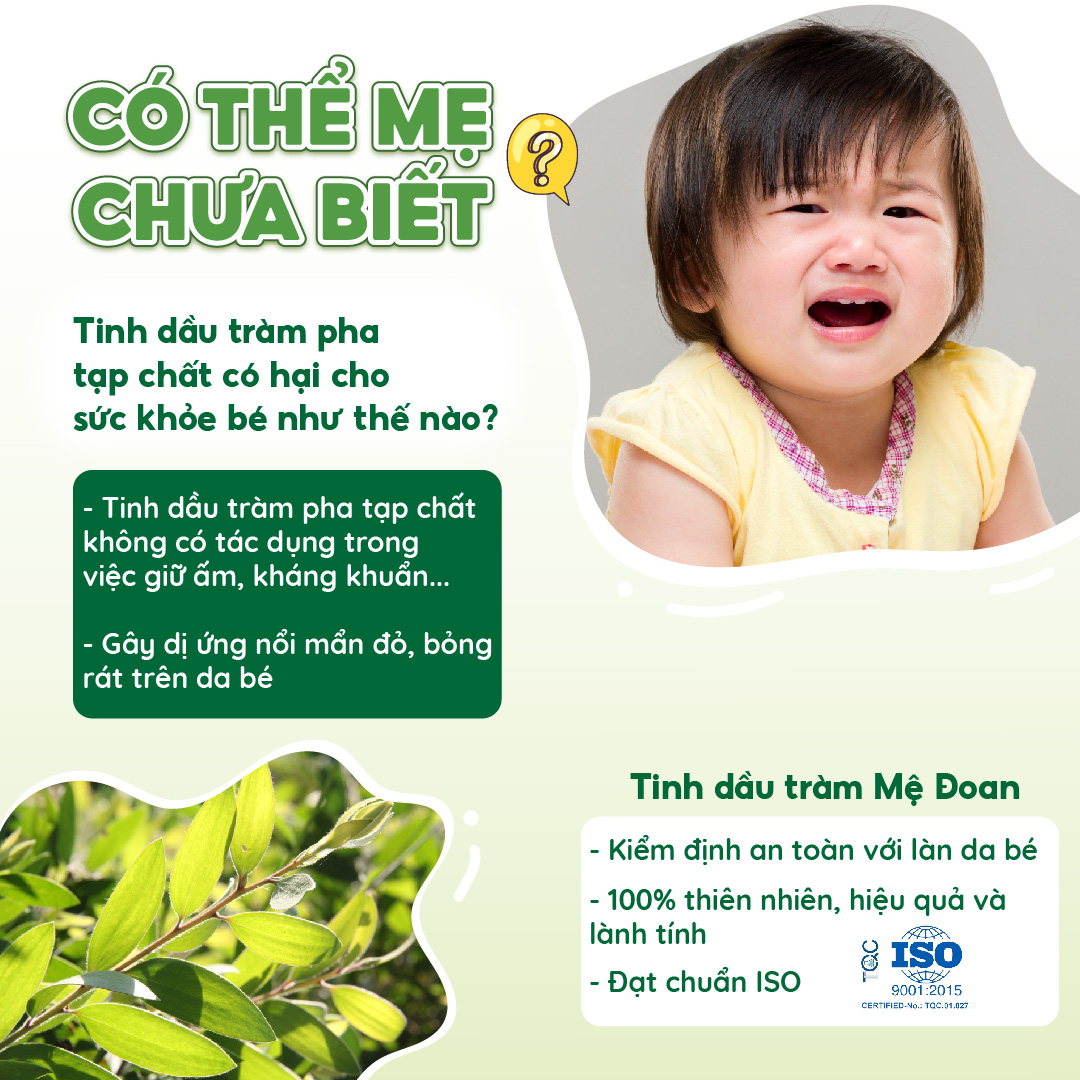 Mô tả Tinh dầu tràm Mệ Đoan nguyên chất giữ ấm phòng cảm lạnh xua đuổi côn trùng 100ml - 1