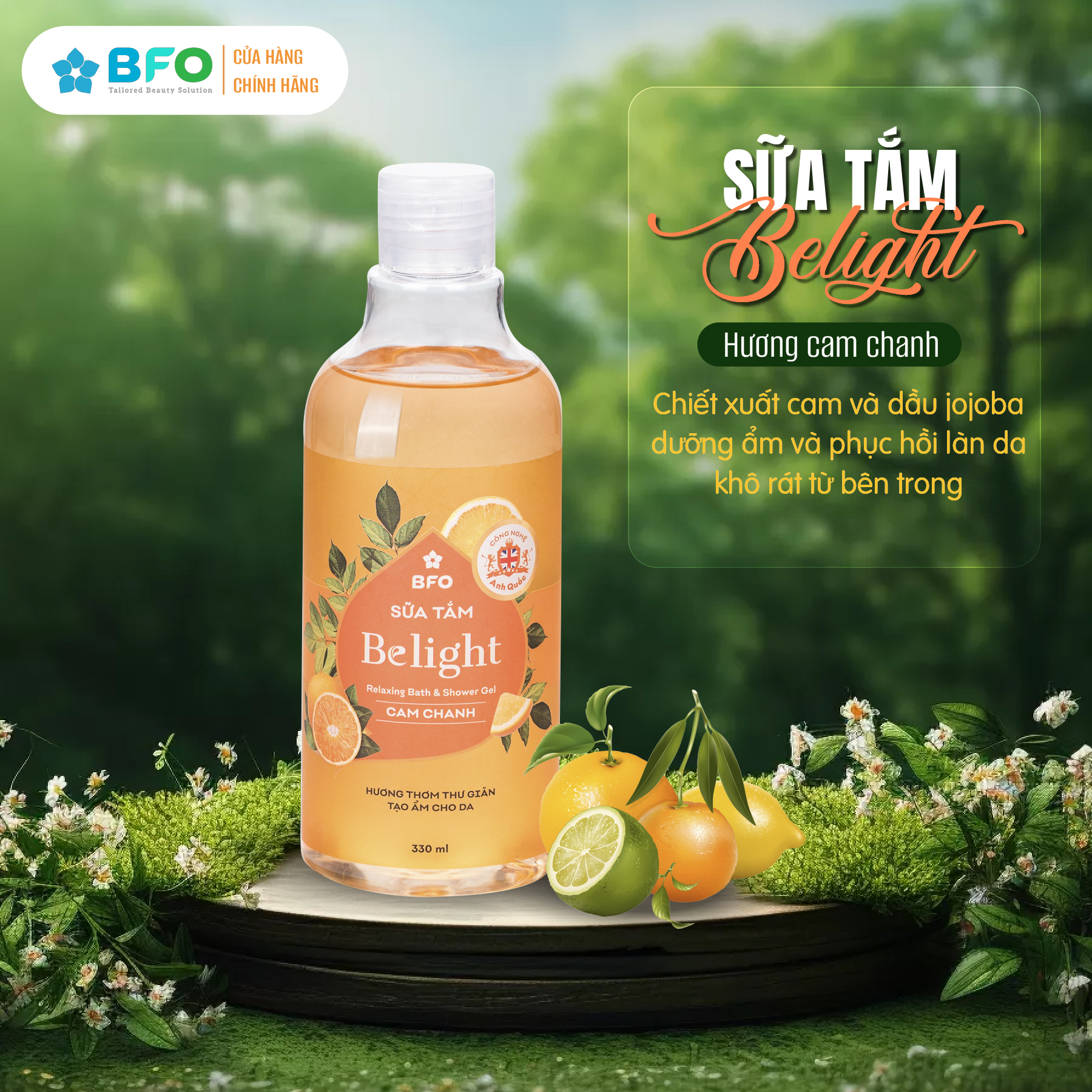 Mô tả Sữa Tắm Nước Hoa Dưỡng Ẩm Sáng Da BFO Belight Chai 330ml - 3