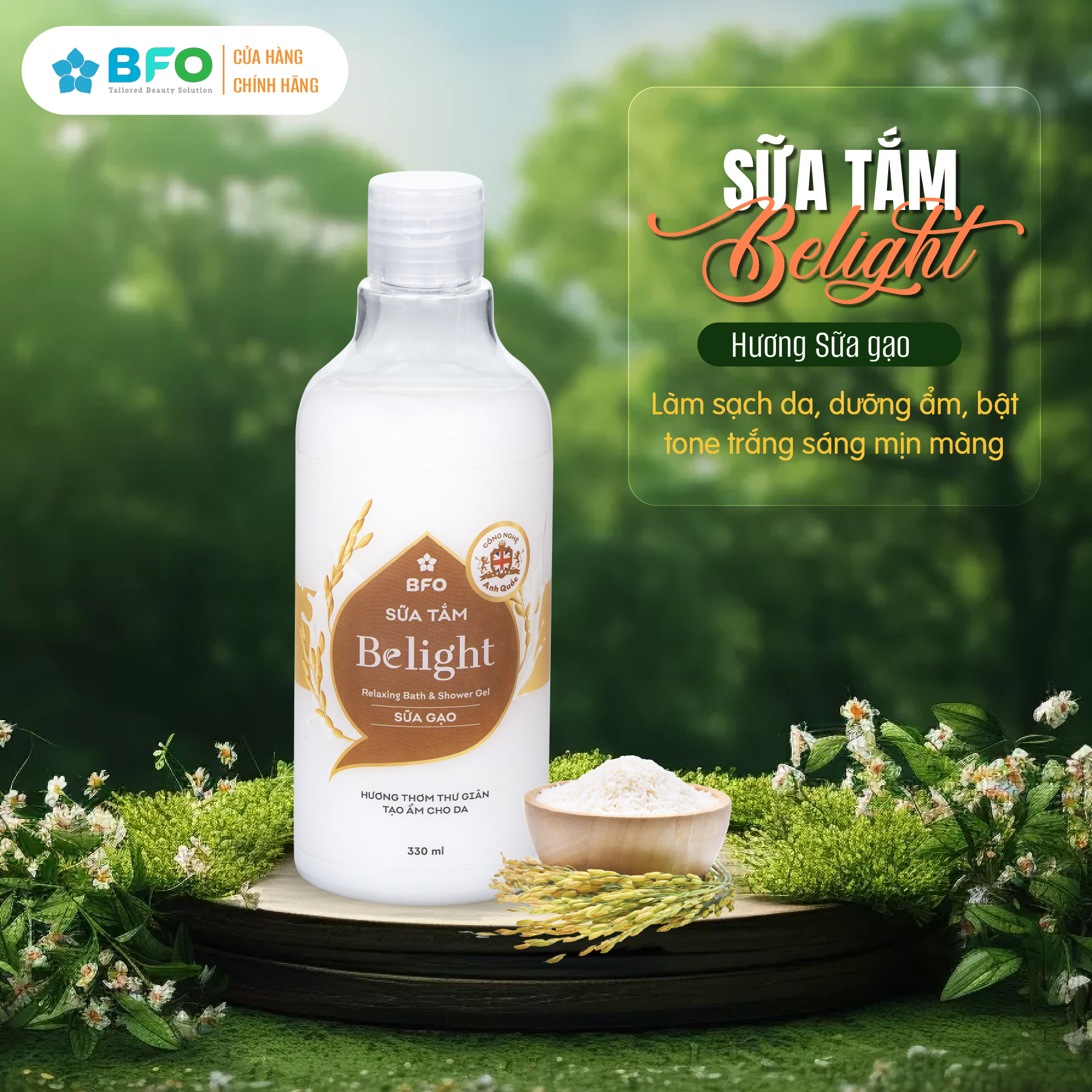 Mô tả Sữa Tắm Hương Nước Hoa Dưỡng Trắng Da Giữ Ẩm BFO Belight 330ml - 4