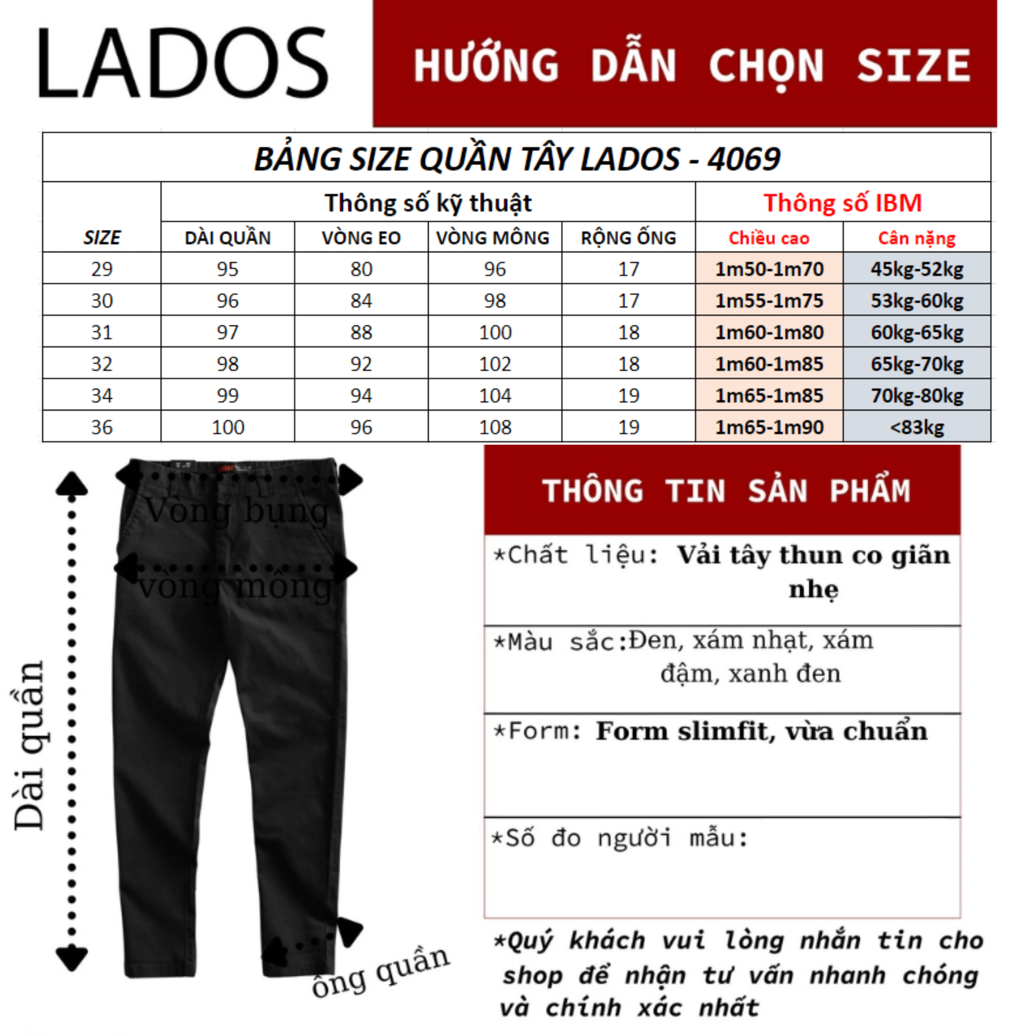 Mô tả Quần kaki dài nam cao cấp form đẹp LADOS-4069 vải kaki co giãn, không bay màu - 5