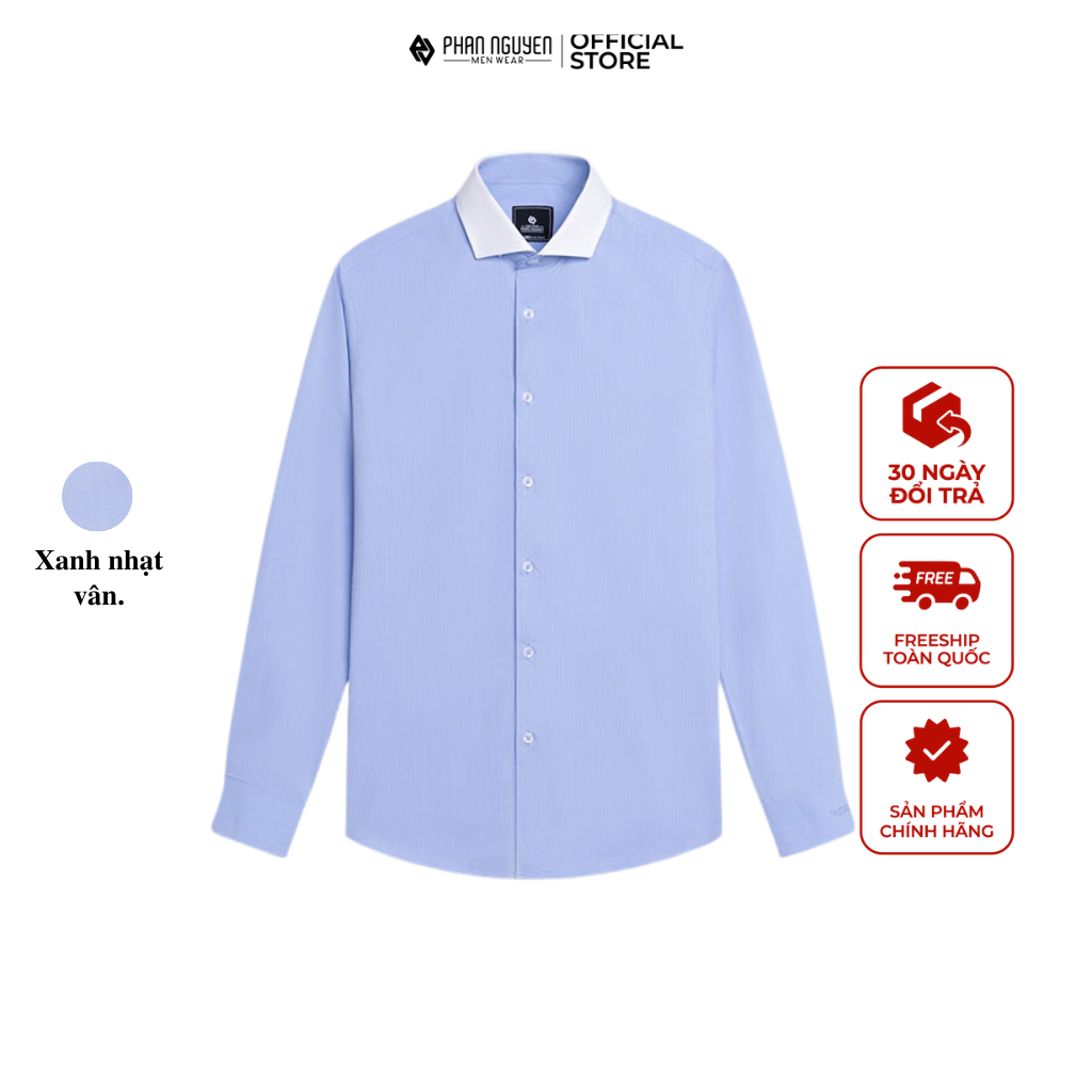 Mô tả Áo sơ mi họa tiết nam Phan Nguyễn, form slim fit, chất liệu bamboo mềm, mát, an toàn cho da SMD.1373 - 1