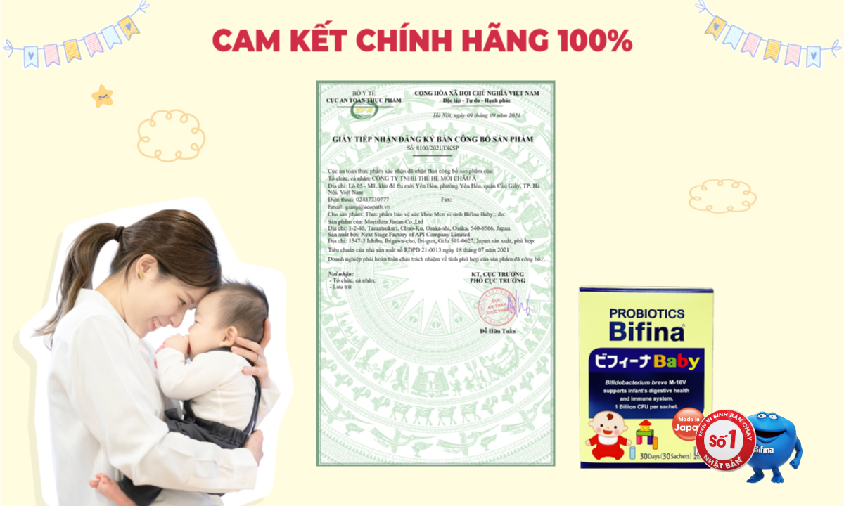 Mô tả Hỗ trợ ăn ngon, tăng đề kháng - Men vi sinh Bifina Baby Nhật Bản- Hộp 30 gói - 6