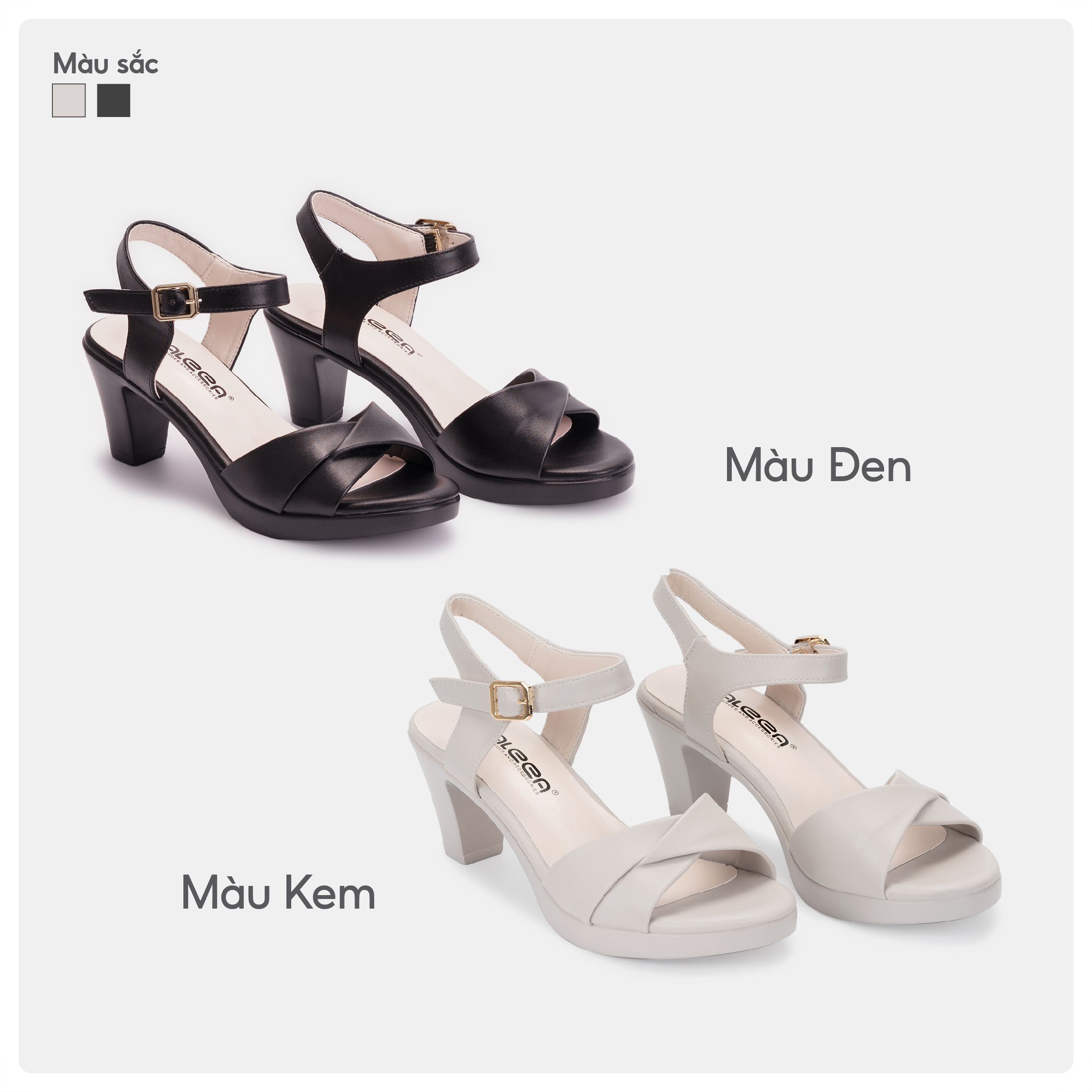 Mô tả Kaleea - Giày Sandal Nữ Đế Trụ Cao 6p Cao Gót Đi Nhẹ Êm Chân - G15 - 2