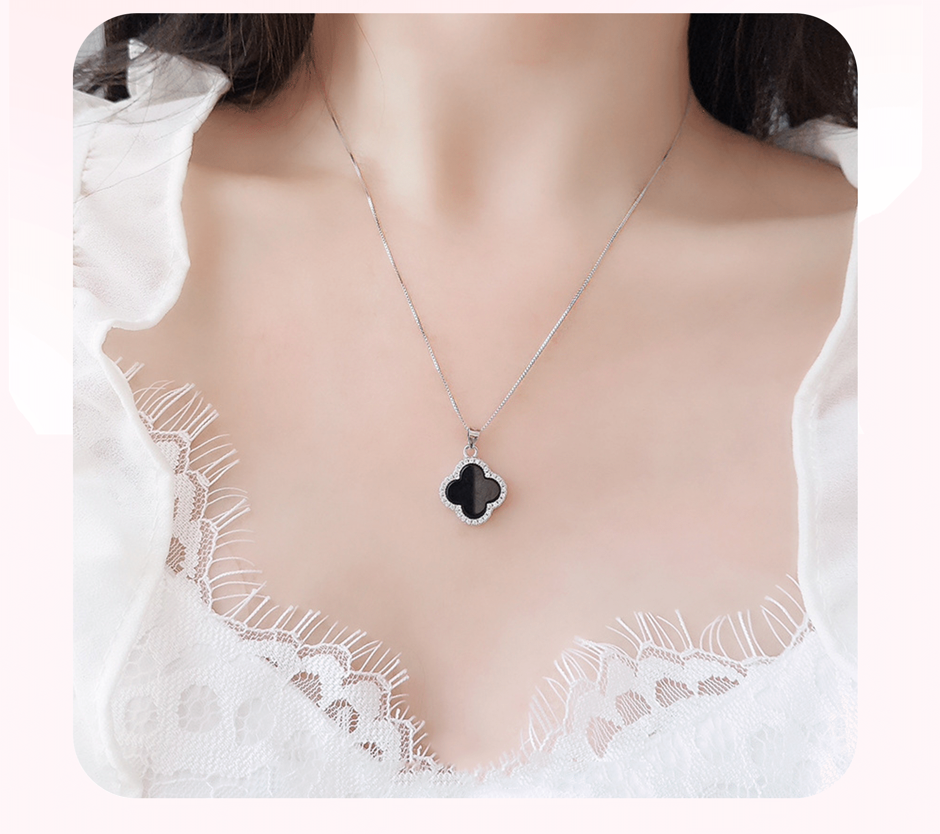 Mô tả Dây chuyền bạc nữ CDE Four Leaf cỏ 4 lá đính đá Necklace CDE6318SV - Bạc S925 cao cấp - 4