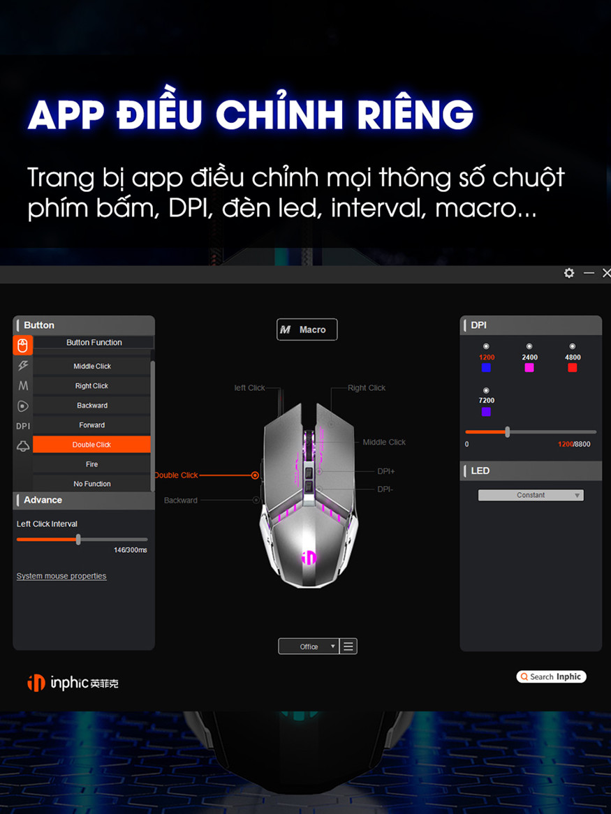 App chỉnh chuột SIDOTECH W2