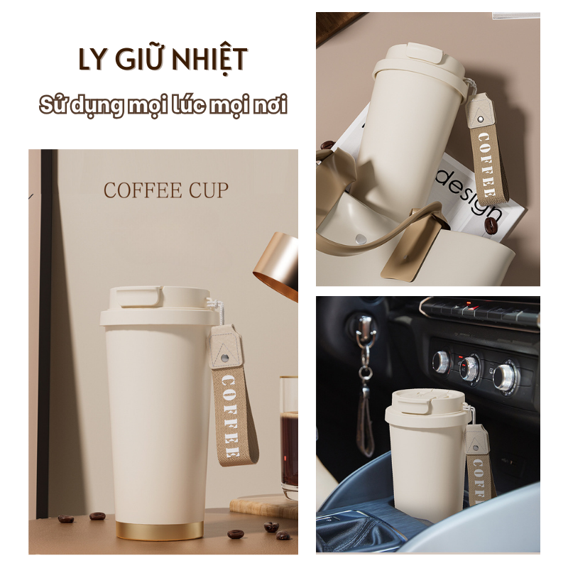 Ly giữ nhiệt Coffee có ống hút cao cấp lõi Inox 316 giữ nhiệt đến 12h ...