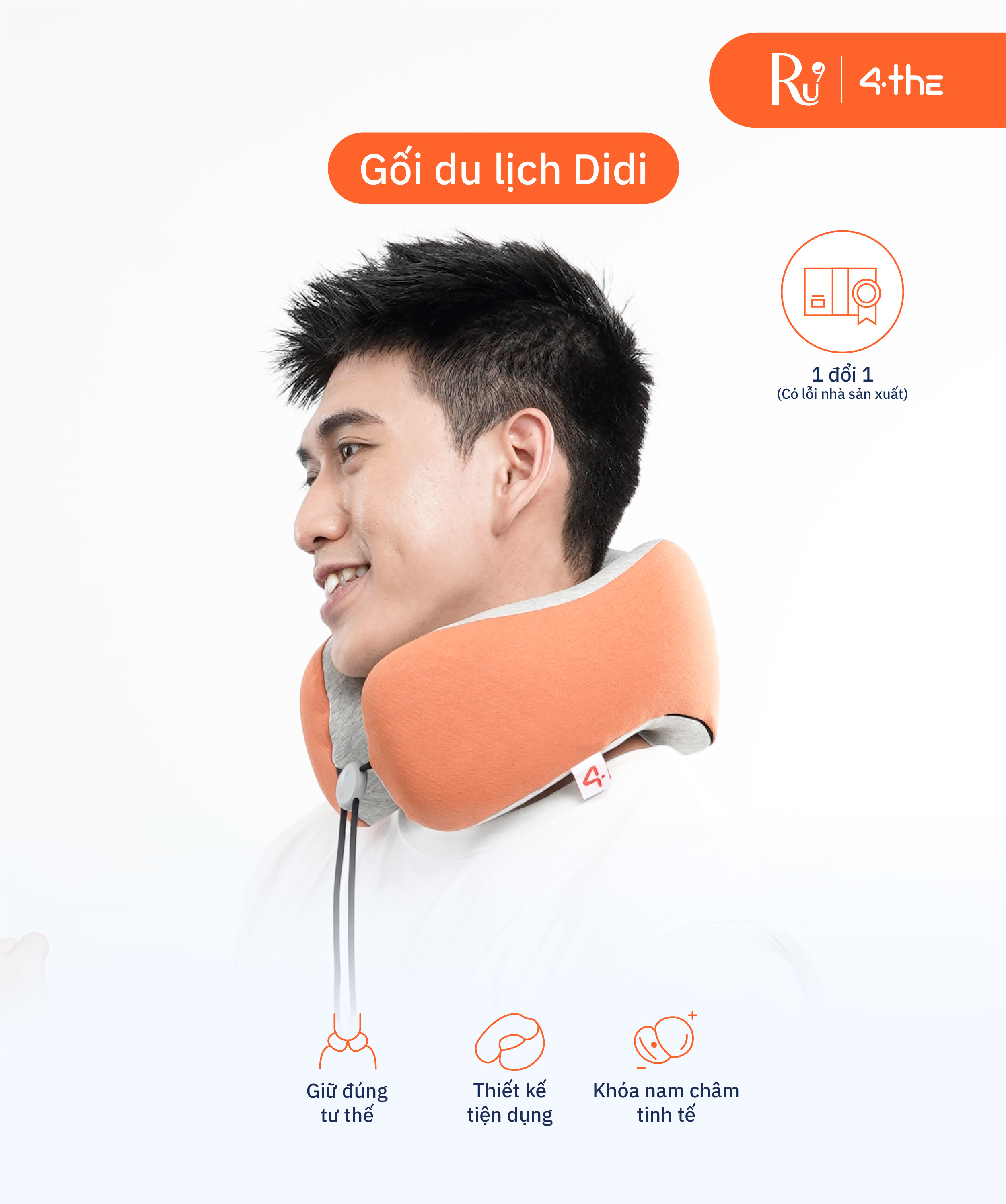 Mô tả Gối Cổ Du Lịch DiDi Nhỏ Gọn và Cao Cấp | Chất Liệu Mút Hoạt Tính | 3 Màu Sắc Đa Dạng - 1