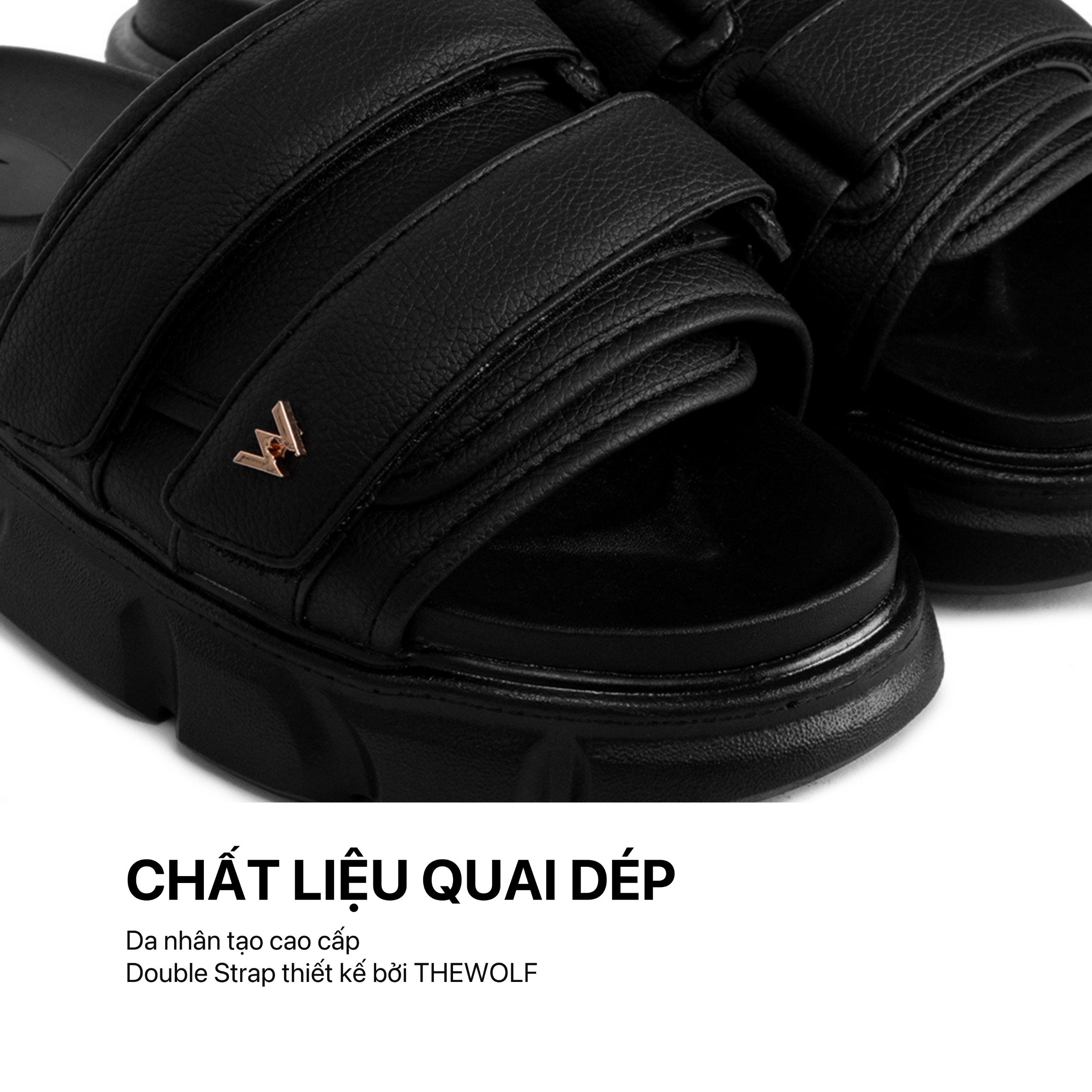 Mô tả Dép Sandal Nam Nữ Tăng Chiều Cao THEWOLF ESSENTIAL STRAP SLIDE SANDAL - Đen Xám Nâu Beige Kem Sữa - 8