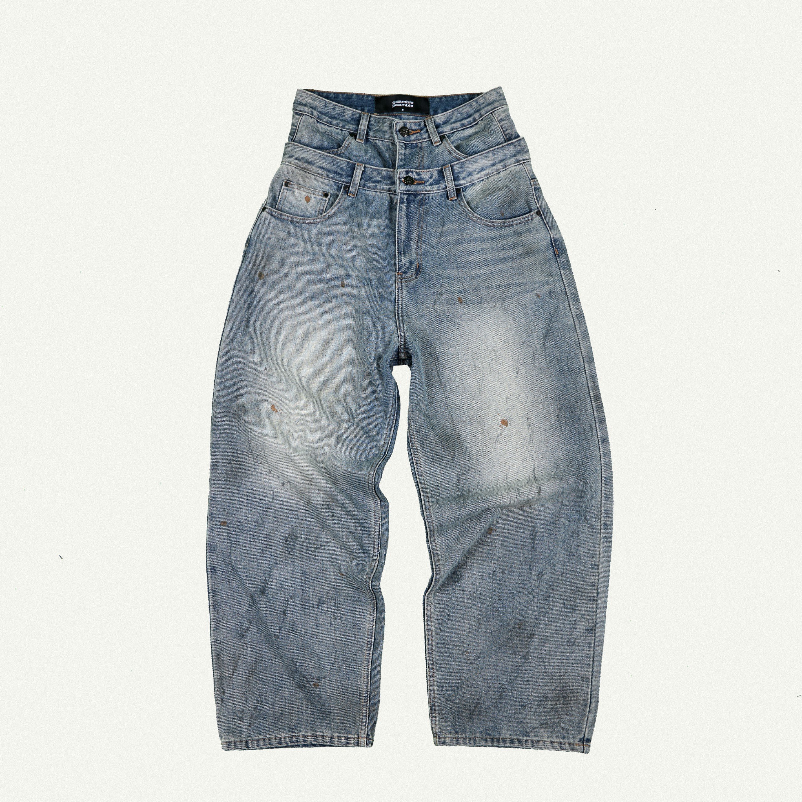 Mô tả DOUBLE-WAISTED BAGGY JEANS / BLUEROCK - 1