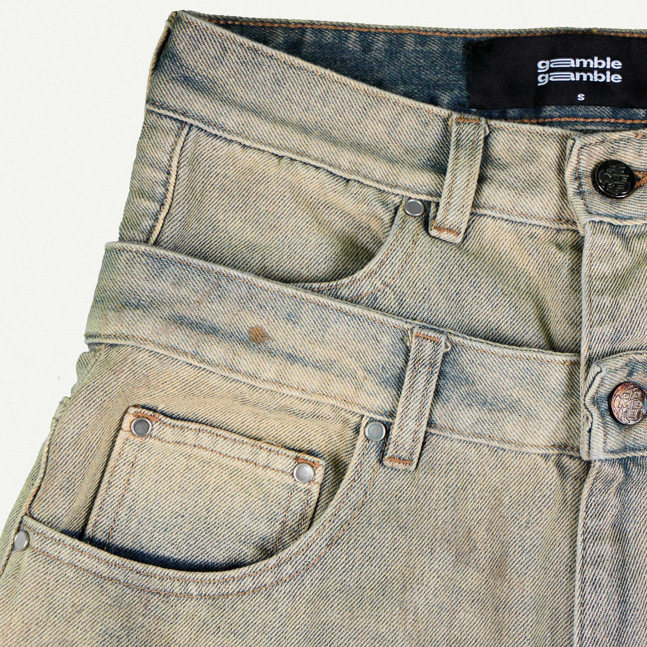 Mô tả DOUBLE-WAISTED BAGGY JEANS / MOONROCK - 5