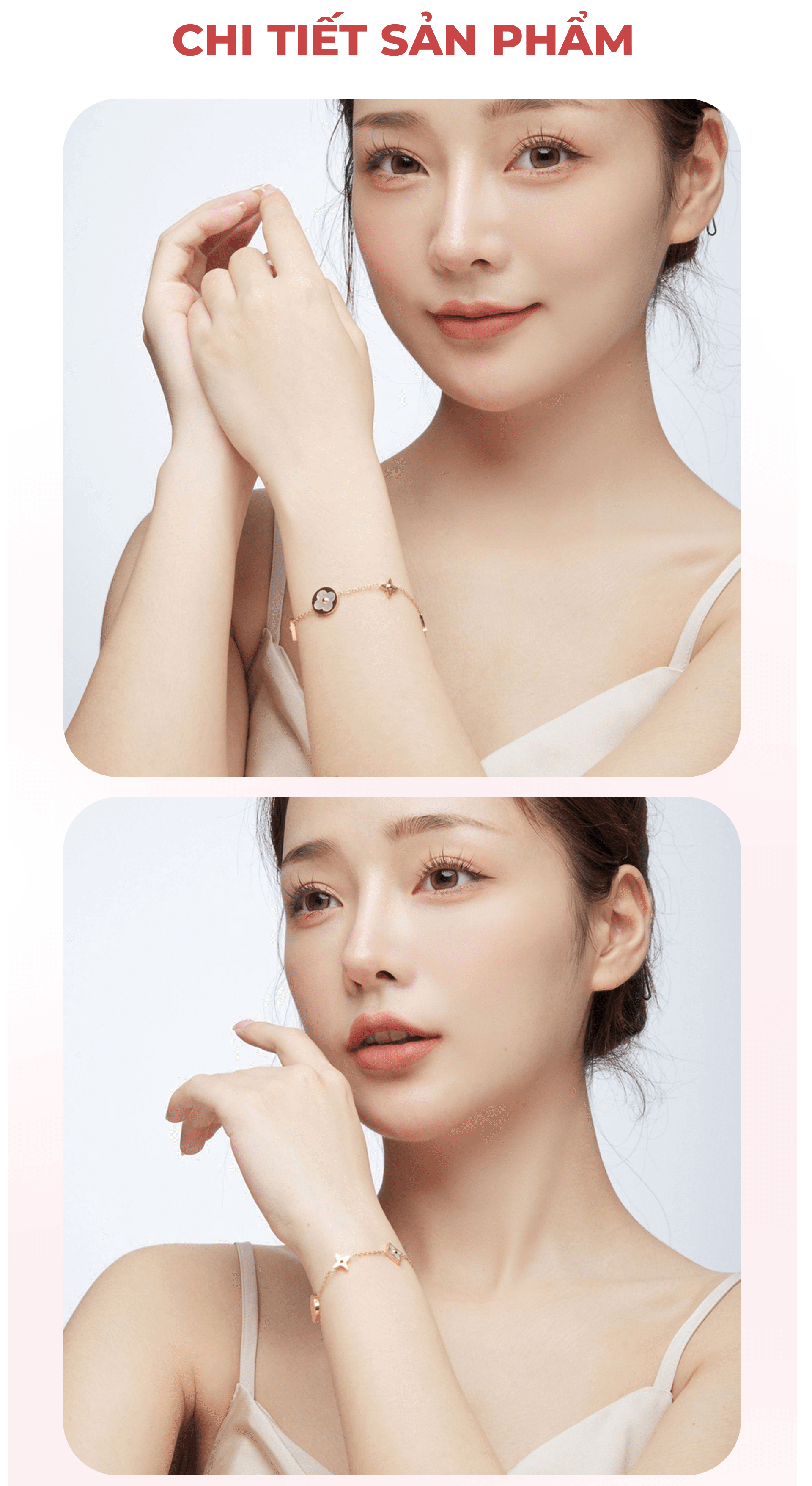 Mô tả Vòng tay nữ CDE Four Leaf Flower Bracelet Rose Gold CDE2020RG - 3