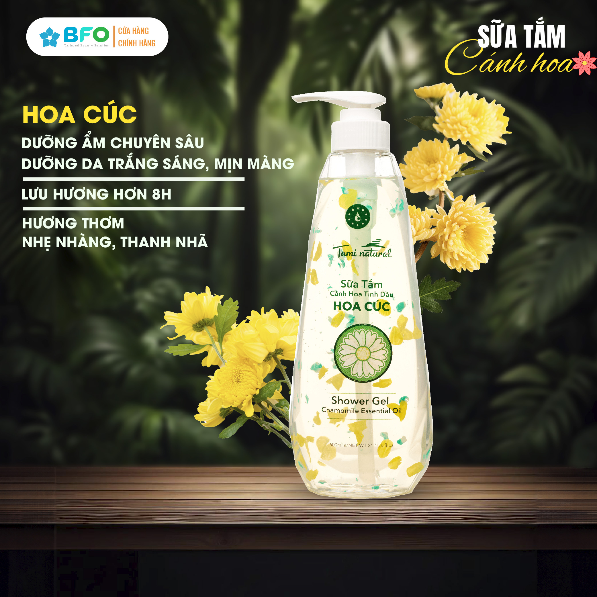 Mô tả Sữa Tắm Nước Hoa Dưỡng Ẩm Tinh Dầu Hoa Hồng Hương Thảo Tami Natural 600ml - 5