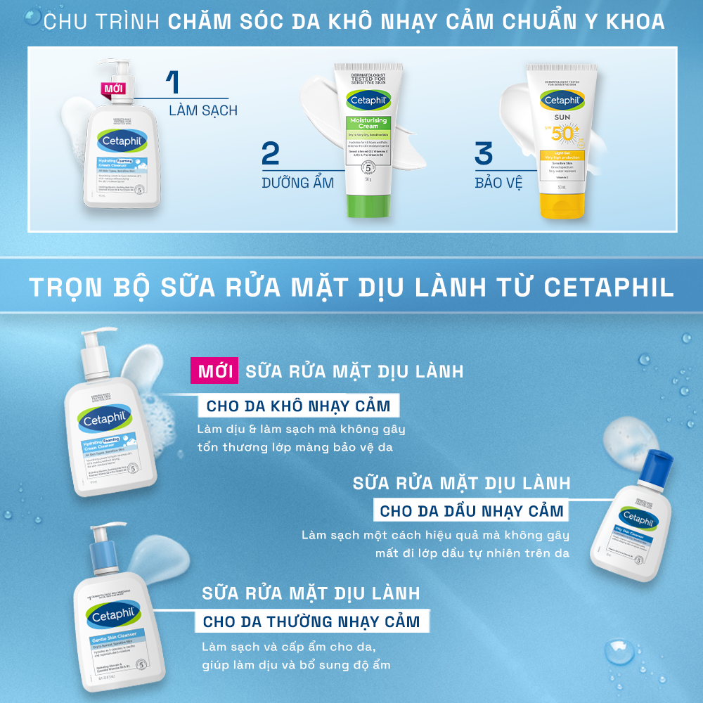 Mô tả [LIVE] Sữa Rửa Mặt Tạo Bọt Dịu Lành Cho Da Nhạy Cảm Cetaphil Hydrating Foaming Cream Cleanser 236ml - 5
