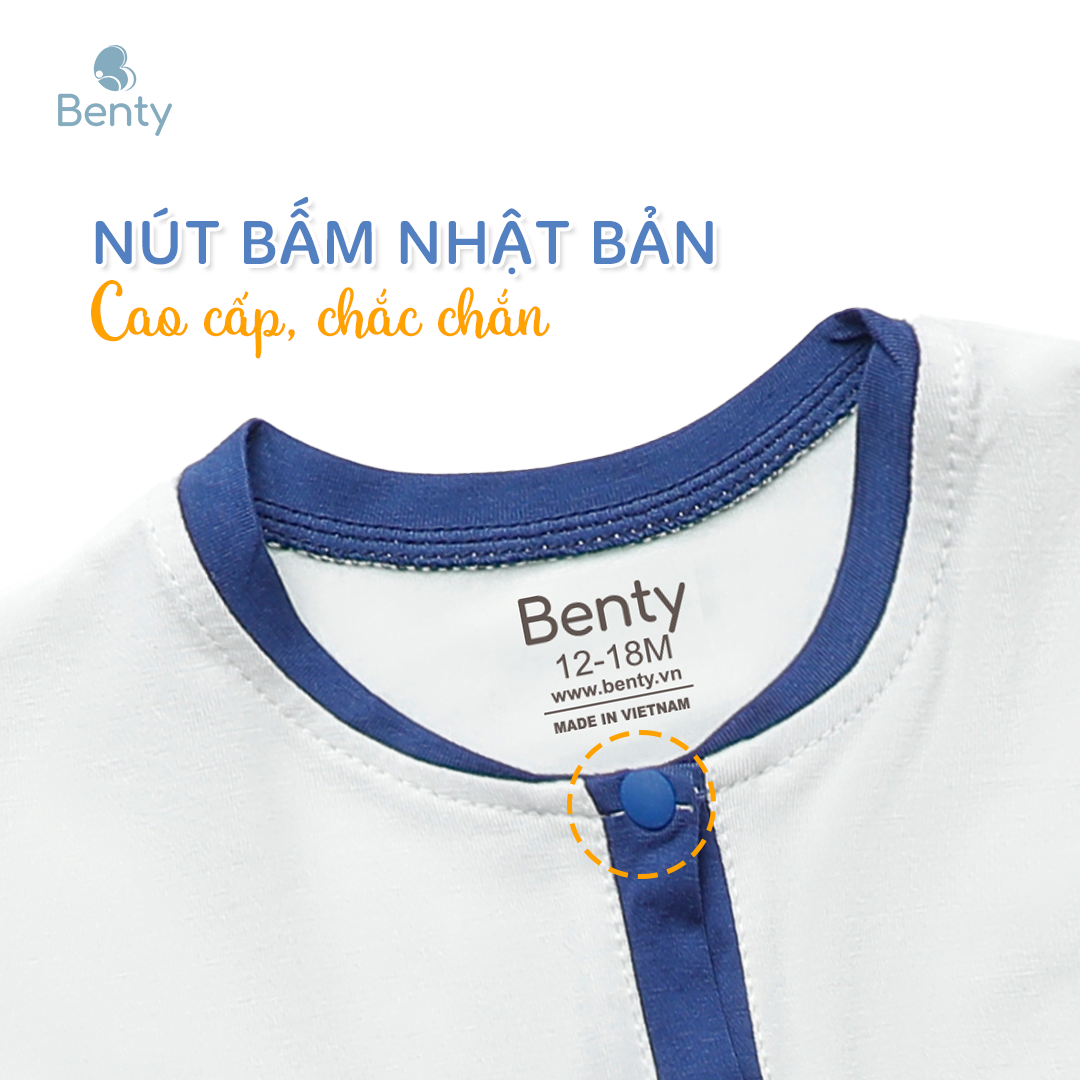 Mô tả Bộ cộc tay cổ trụ BENTY sang trọng cotton mềm mịn, đồ bộ mặc đi chơi cho bé trai, bé gái - 3