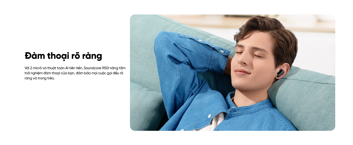 Mô tả Tai nghe bluetooth soundcore R50i (P20i) siêu nhỏ gọn | 30 giờ phát nhạc | Chống nước IPX5 - 4