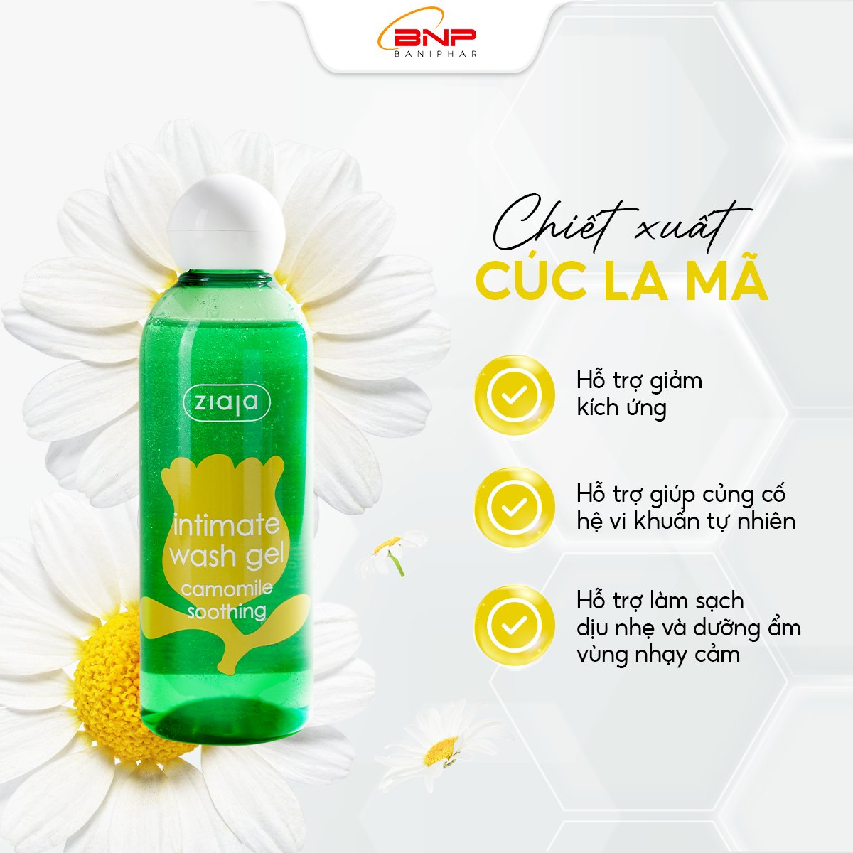 Mô tả Dung dịch vệ sinh phụ nữ Intimate Ziaja Ba Lan Cúc La Mã dịu nhẹ cân bằng pH tự nhiên, dưỡng ẩm sâu, giảm kích ứng 200ml - 1