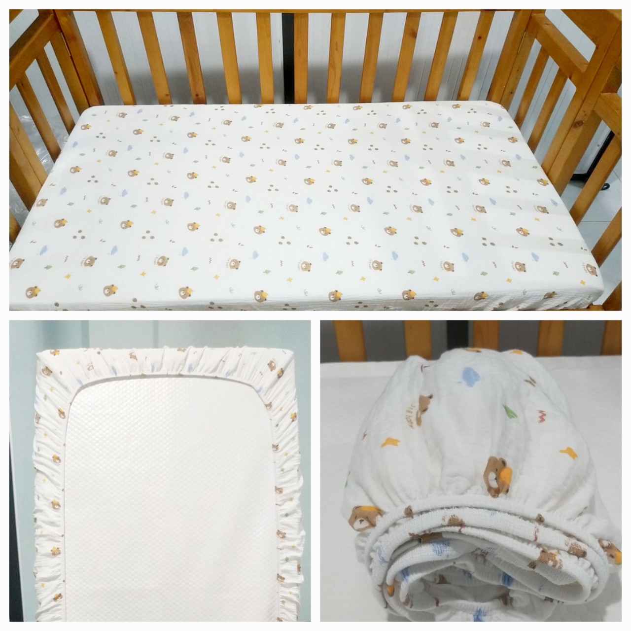 Mô tả Ga cũi vải xô muslin TILO 100% cotton nhiều kích thước - 1