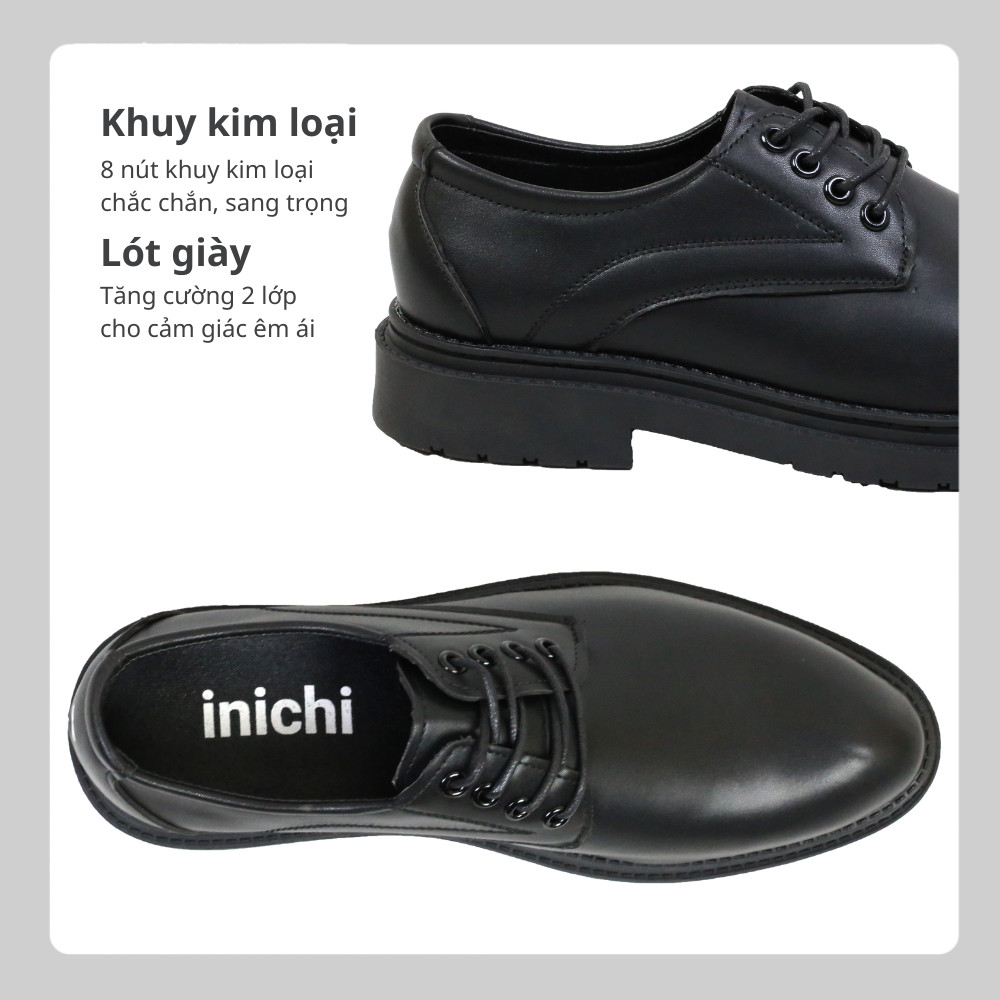 Mô tả Giày công sở derby da thời trang INICHI G1220 đế cao su 2 tầng có may đế - 4