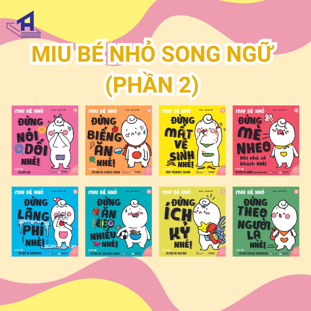 Mô tả Sách ehon kỹ năng sống - Song ngữ Anh - Việt: Miu Bé Nhỏ Phần 1 + 2 (1-6 tuổi) - 2