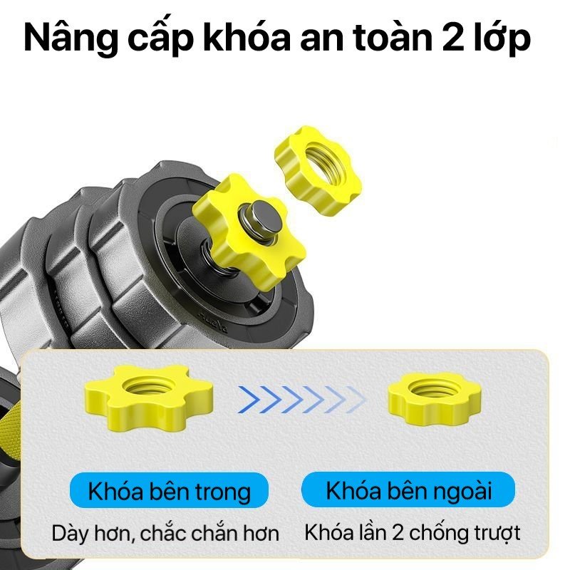 Mô tả Bộ Tạ Tay Đa Năng Điều Chỉnh 3 In 1 (20kg) Thế Hệ Mới Đại Nam Sport + Tặng Găng Tay,Kìm Bóp - 9